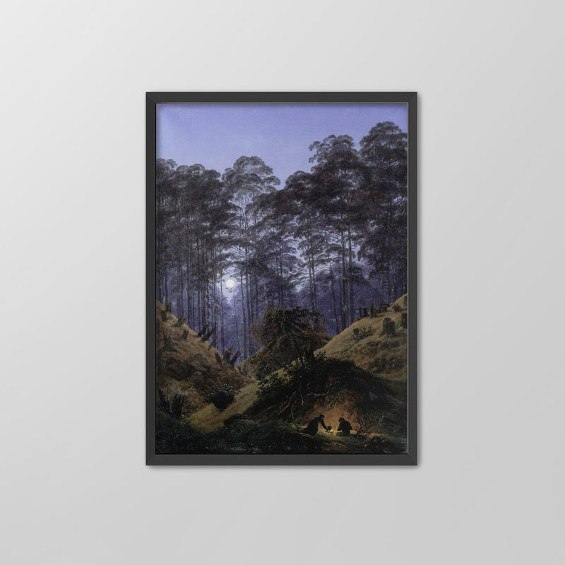 Forest Interior by Moonlight ☲ Friedrich ☴ Art Print