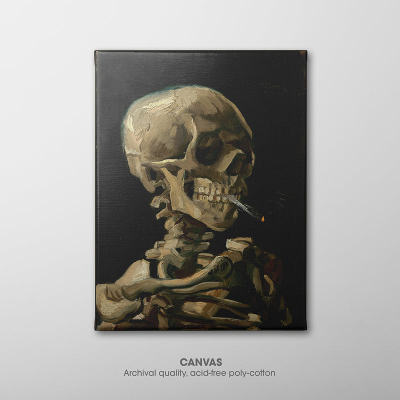 Skull of a Skeleton with Burning Cigarette ☷ Van Gogh ☲ Canvas