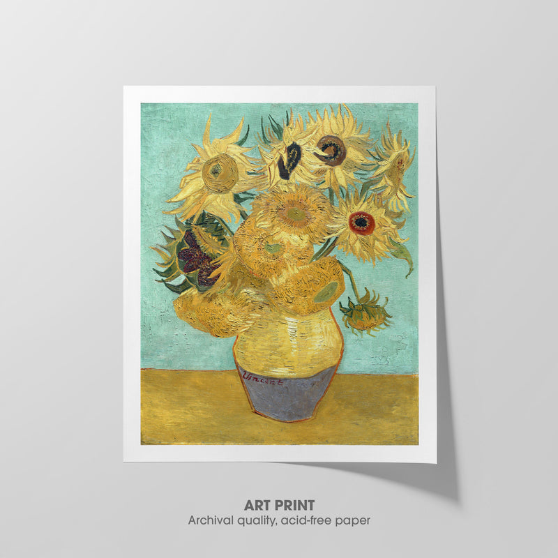 Twelve Sunflowers ☴ Van Gogh ☲ Art Print