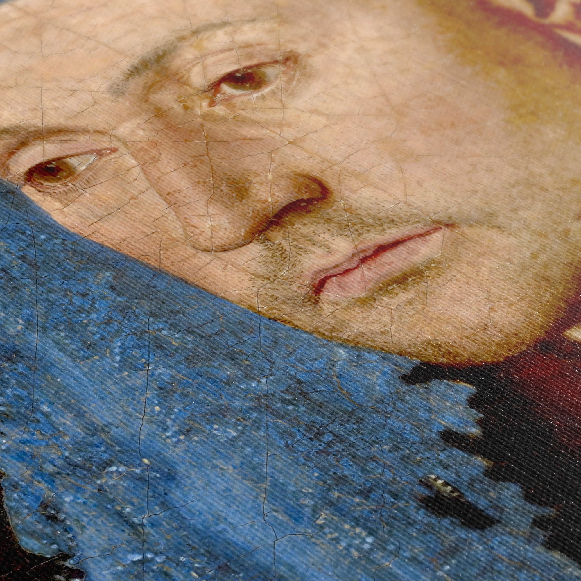 Man with a Blue Chaperon ☶ Van Eyck ☴ Canvas