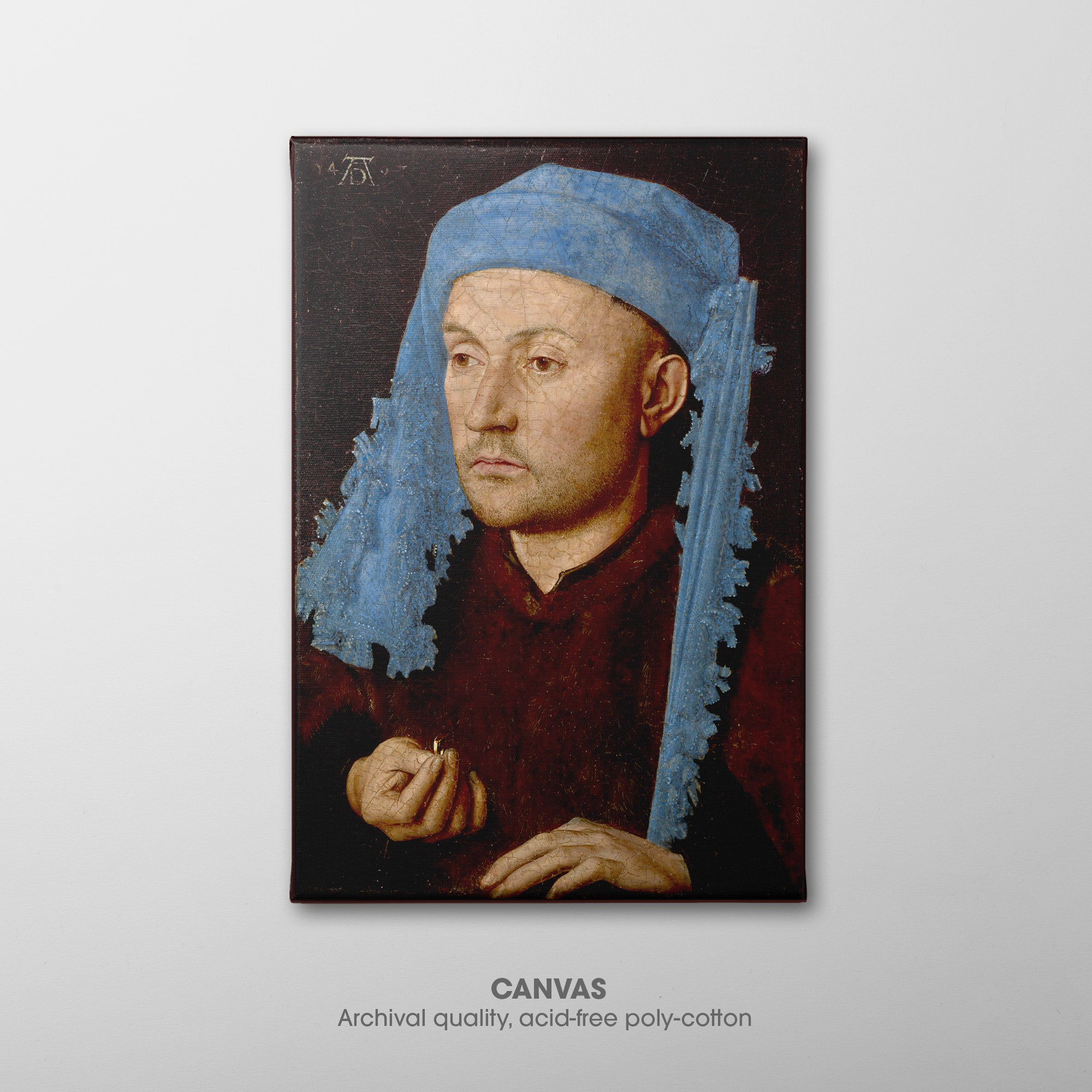 Man with a Blue Chaperon ☶ Van Eyck ☴ Canvas