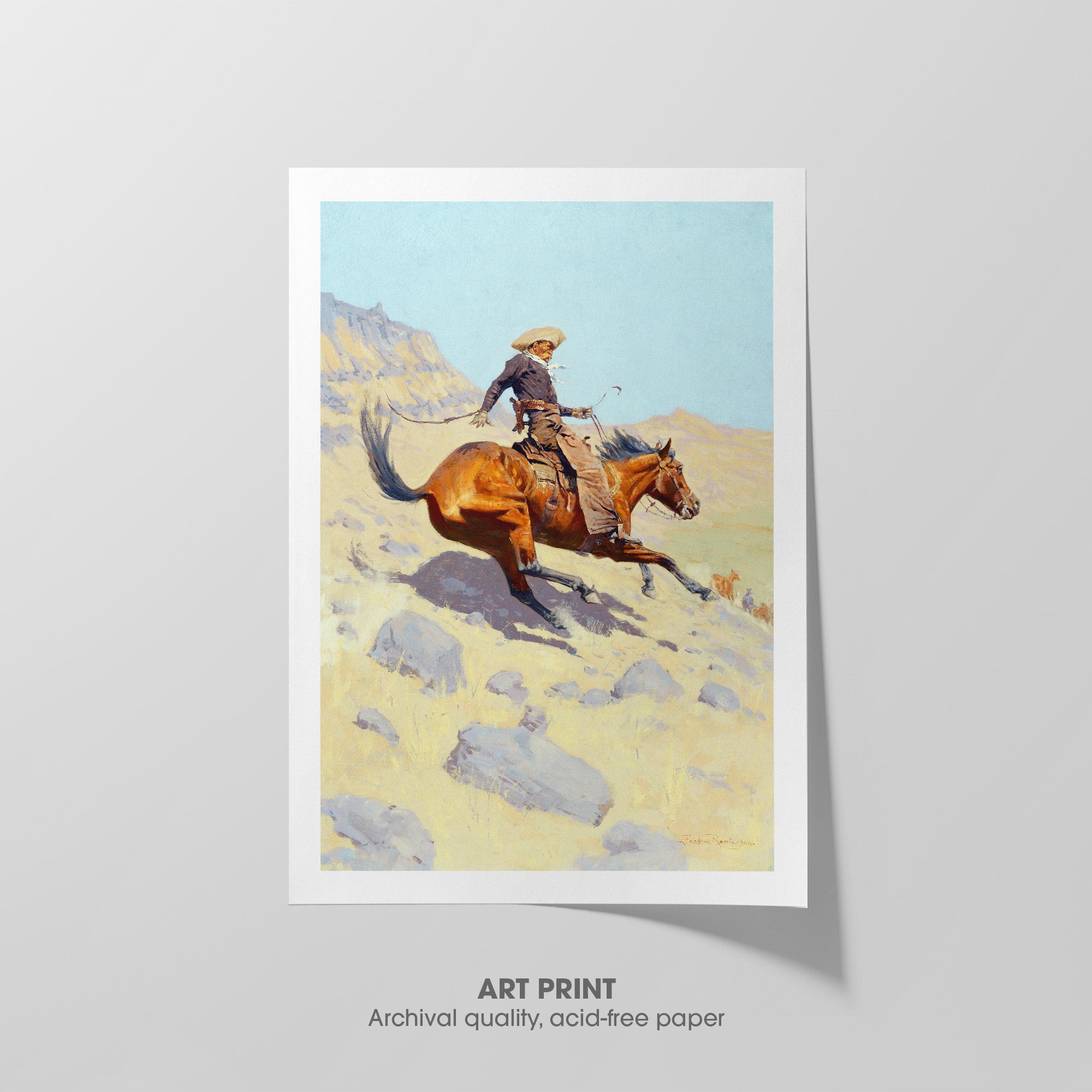 The Cowboy ☷ Remington ☳ Art Print