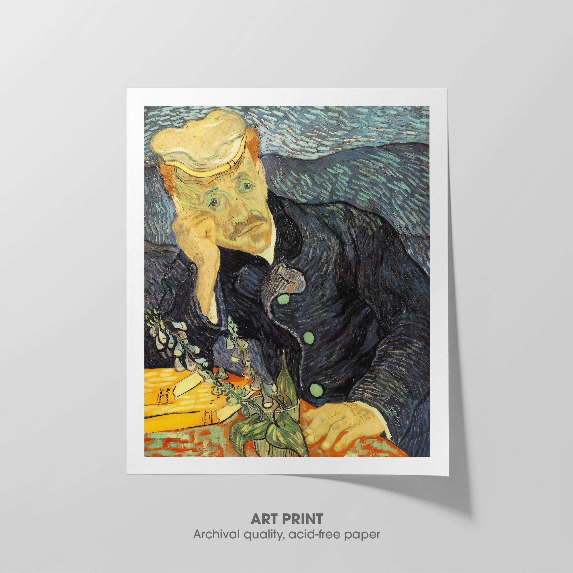 Portrait of Dr. Gachet ☶ Van Gogh ☰ Art Print