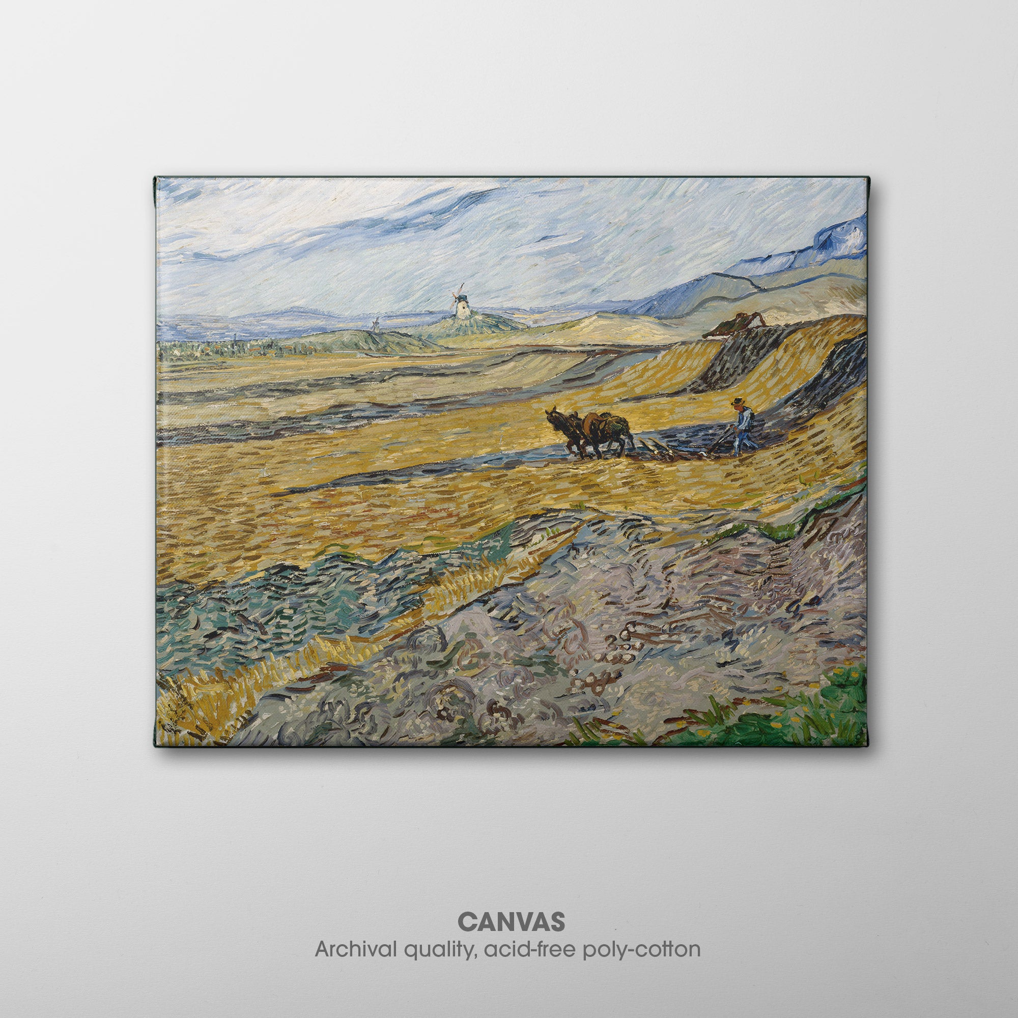 Enclosed Field with Plowman ☷ Van Gogh ☴ Canvas