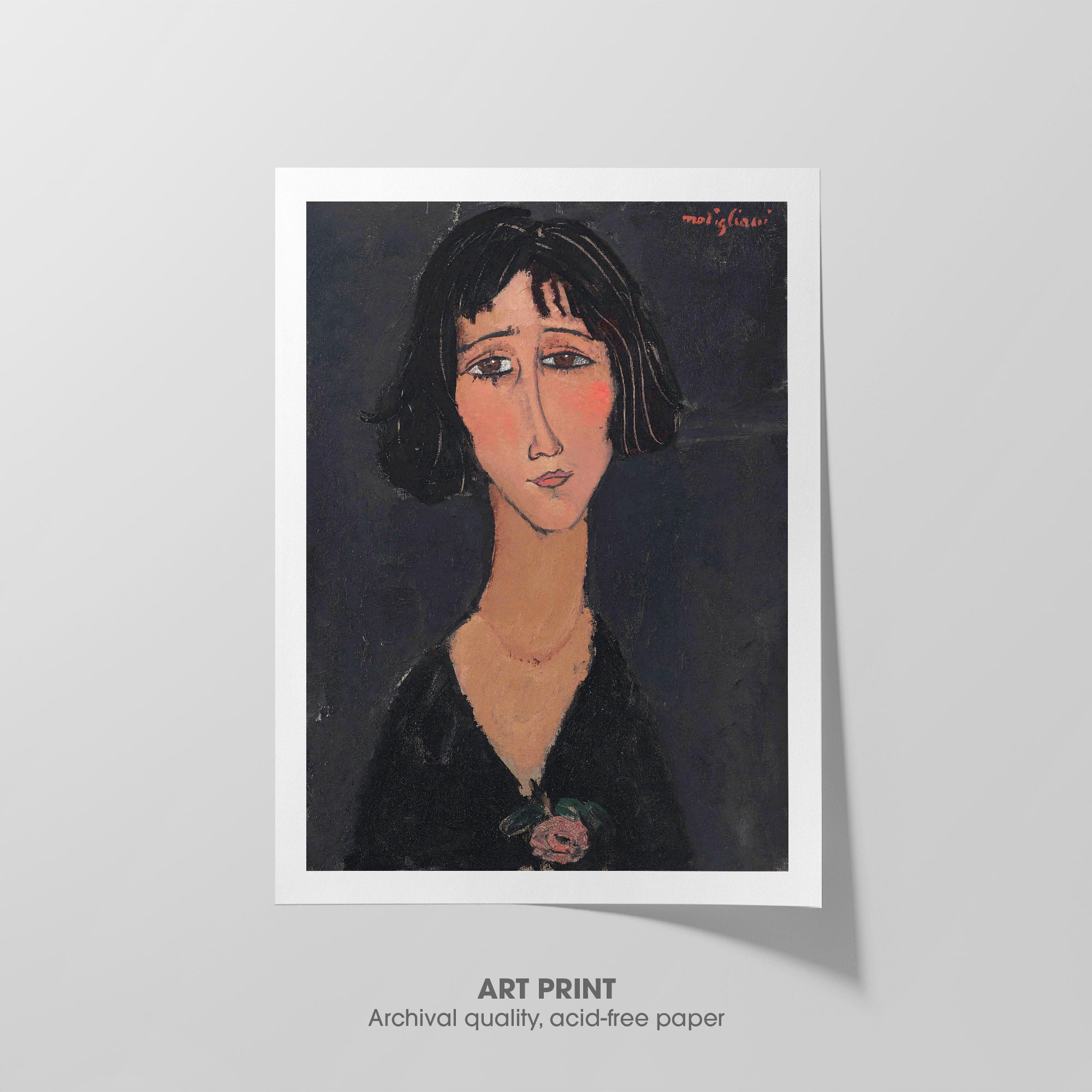 Young Woman with a Rose ☲ Modigliani ☴ Art Print