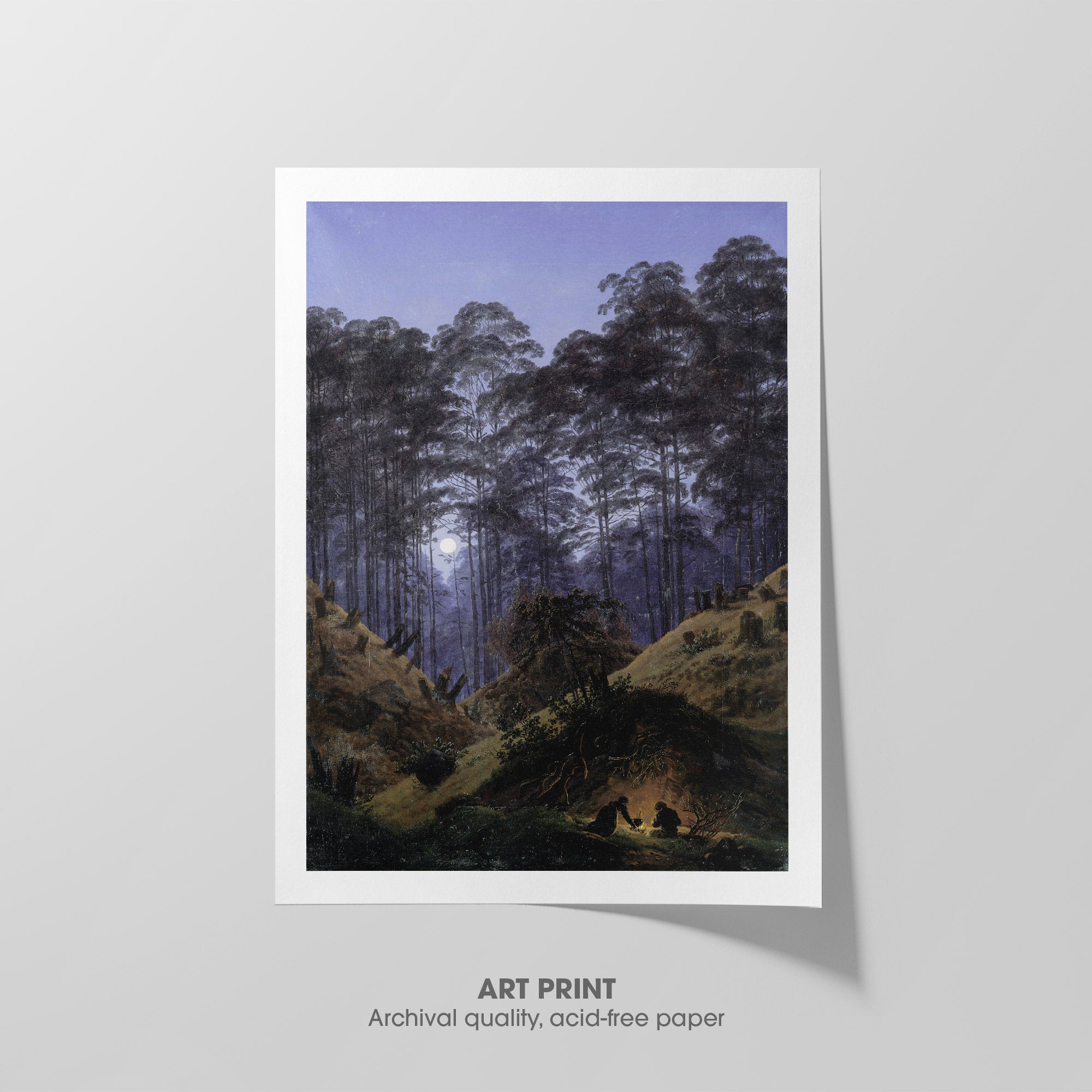 Forest Interior by Moonlight ☲ Friedrich ☴ Art Print