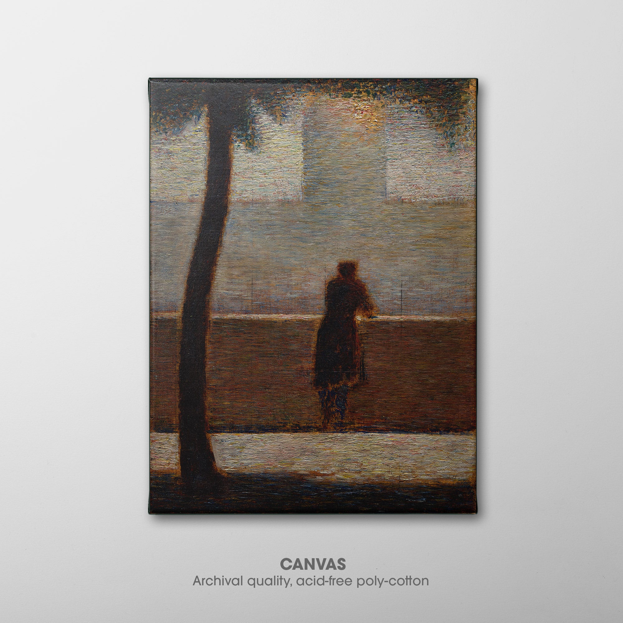 Man Leaning on a Parapet ☲ Seurat ☴ Canvas