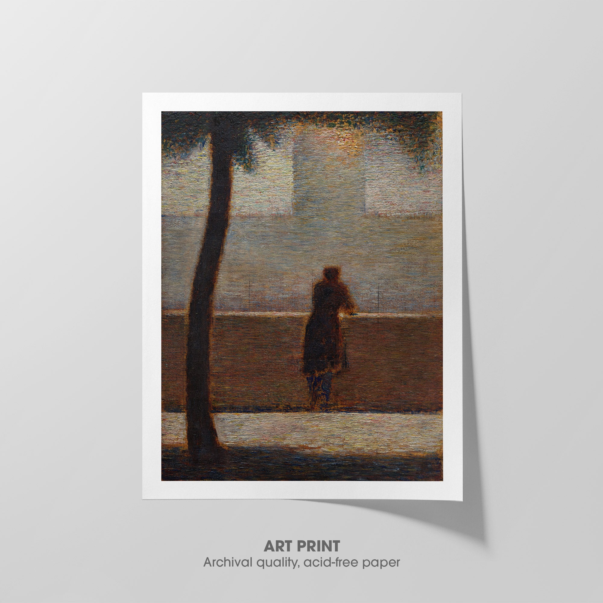 Man Leaning on a Parapet ☲ Seurat ☴ Art Print