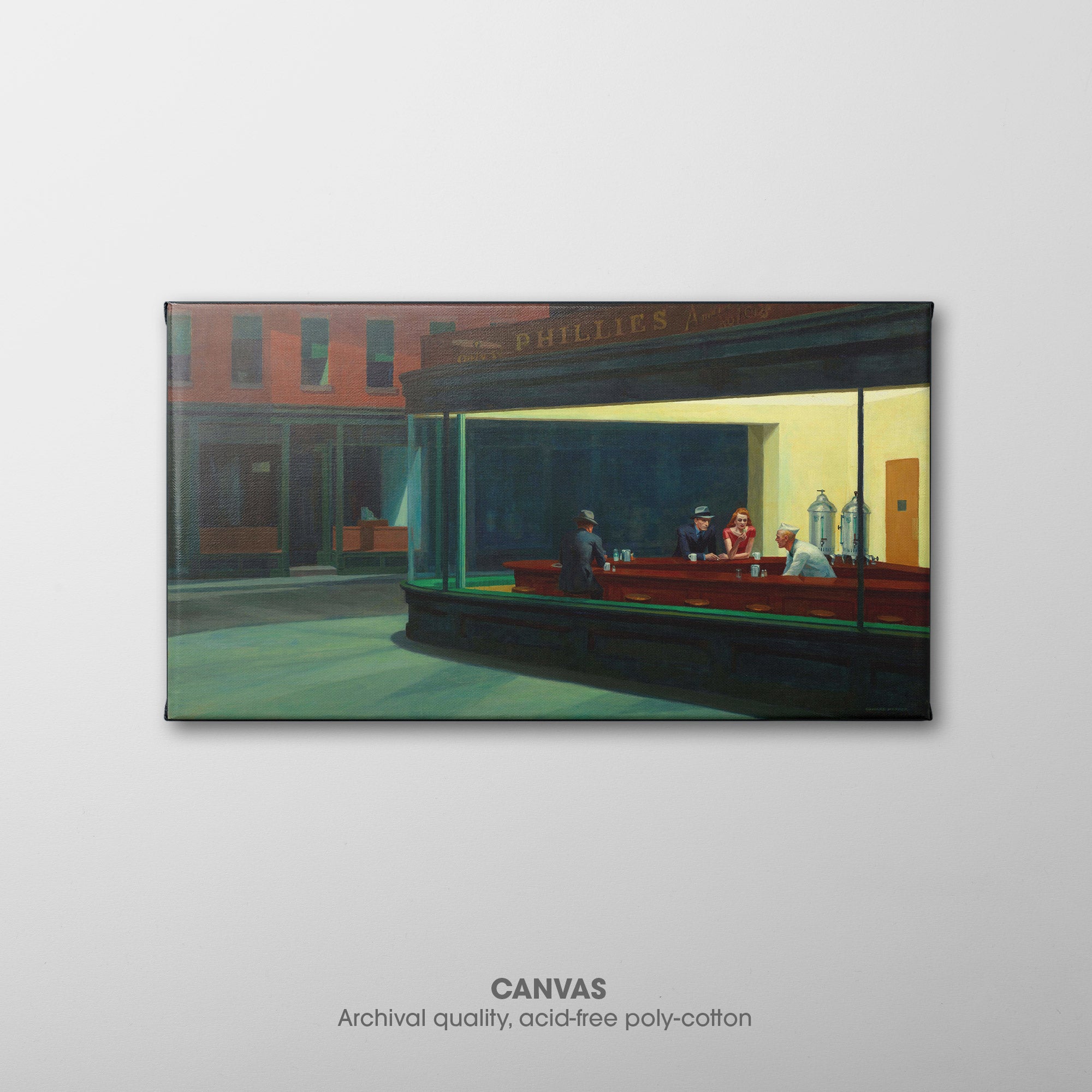 Nighthawks ☷ Hopper ☲ Canvas