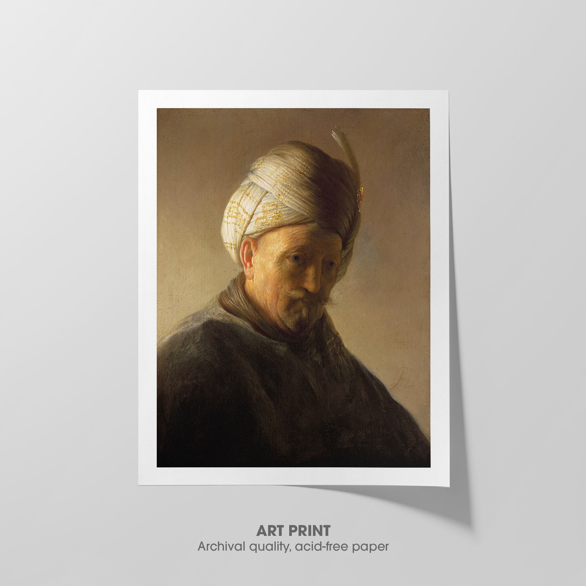 Old Man with Turban ☶ Rembrandt ☶ Art Print