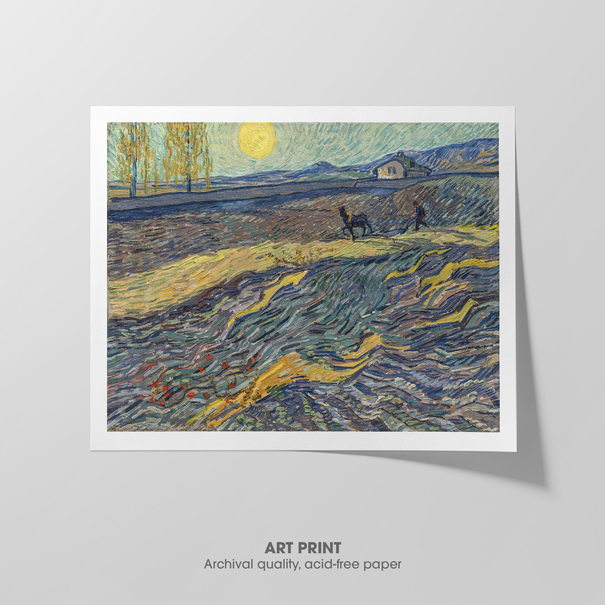 Plowman in a Field ☷ Van Gogh ☲ Art Print