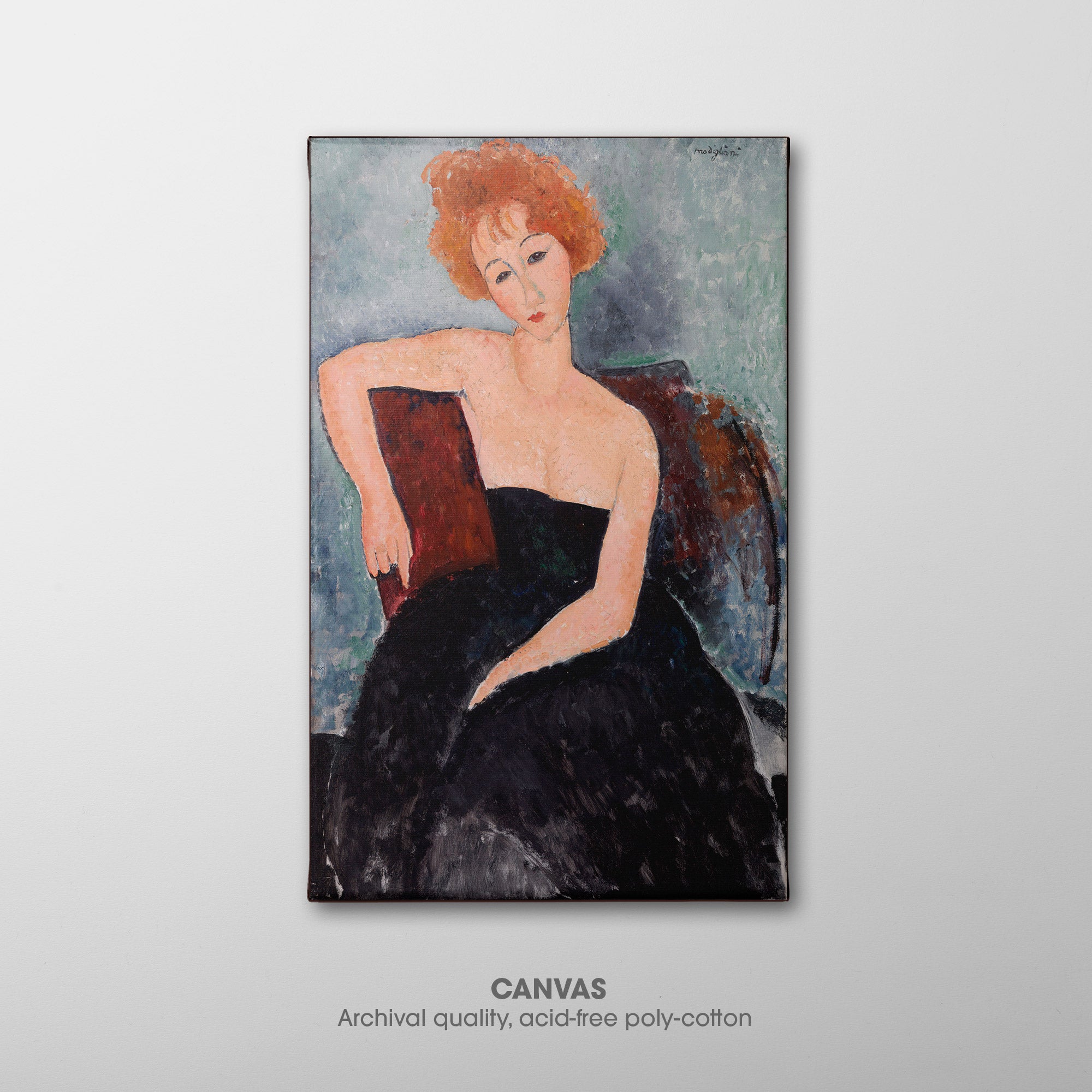 Redheaded Girl in Evening Dress ☲ Modigliani ☳ Canvas