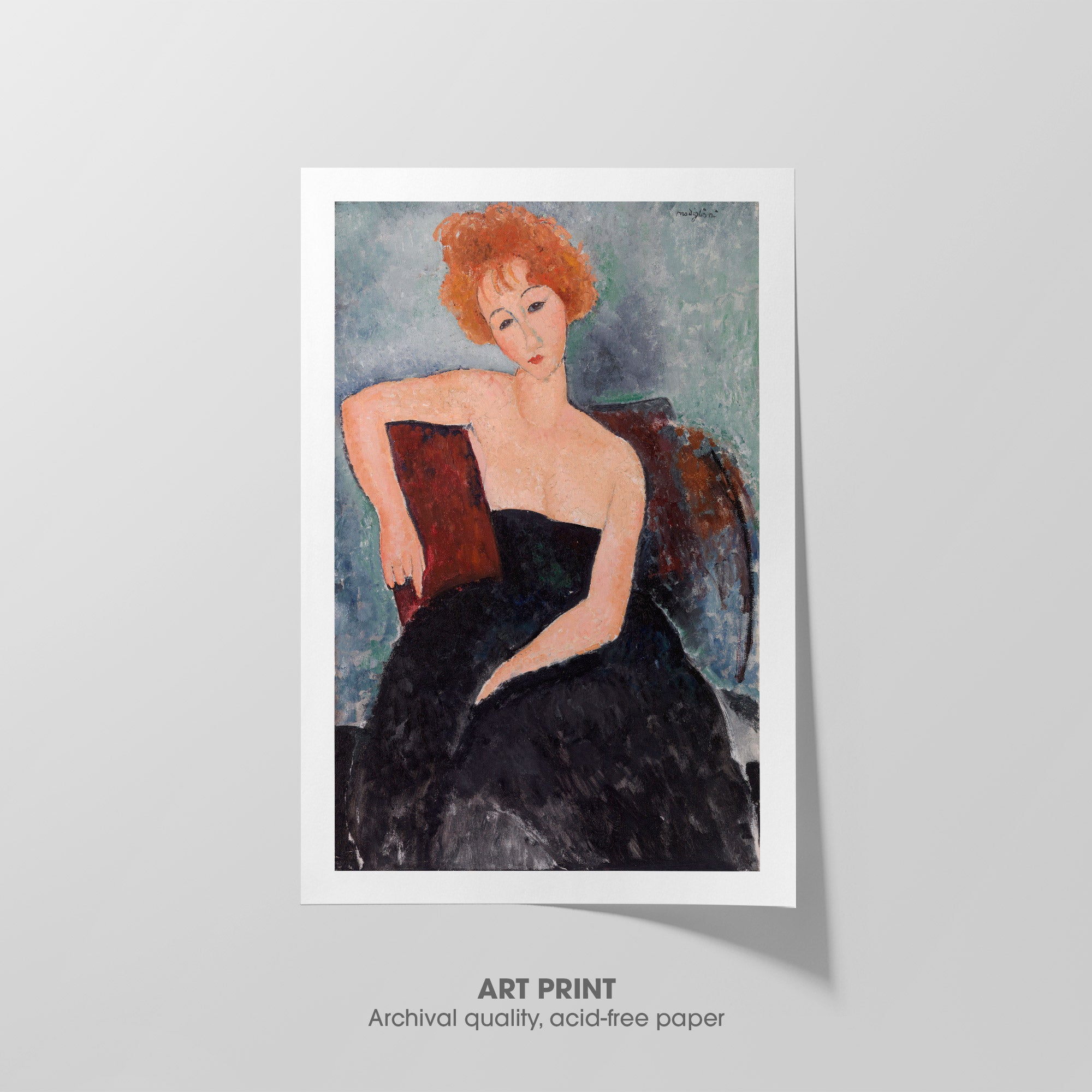 Redheaded Girl in Evening Dress ☲ Modigliani ☳ Art Print