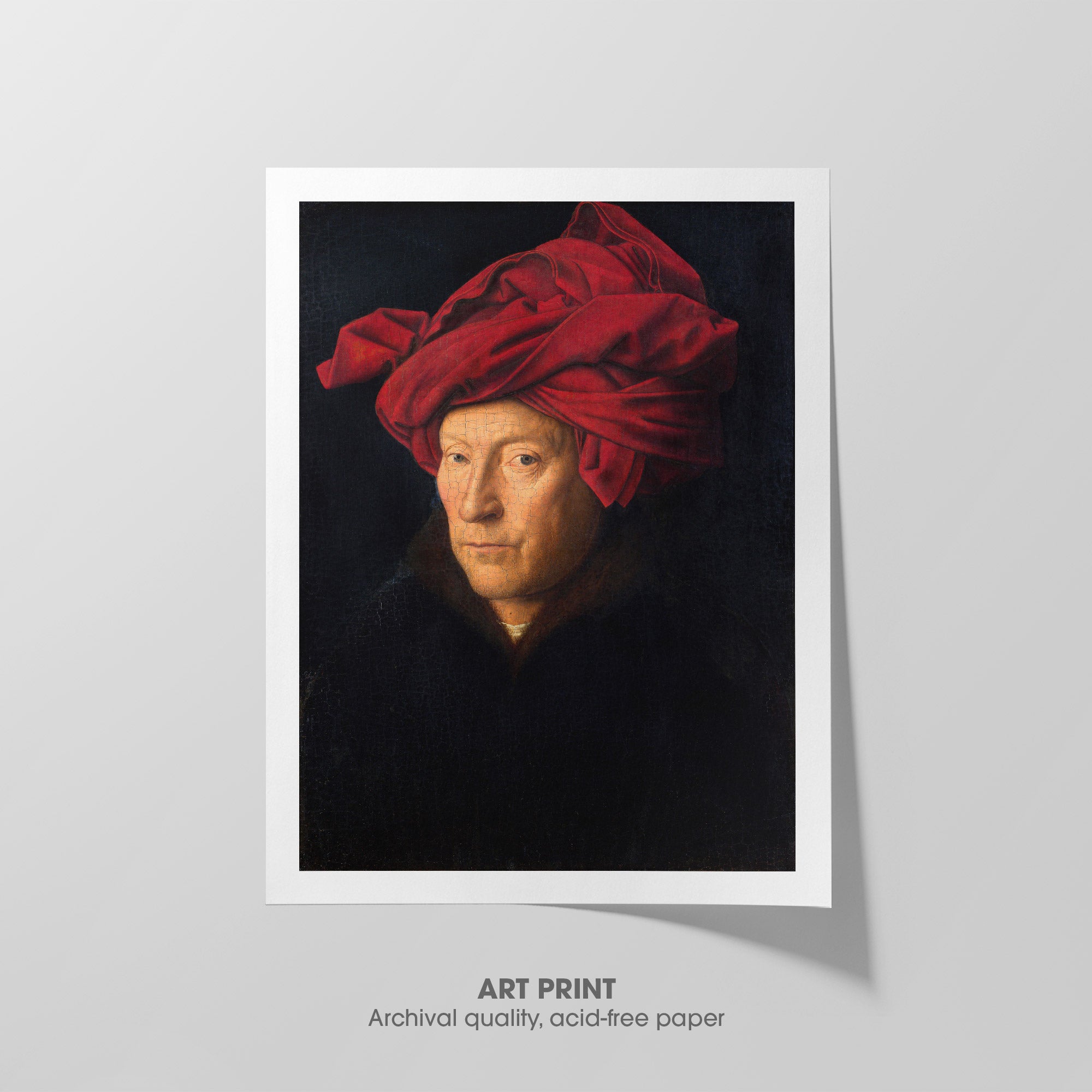 Man in a Red Turban ☶ Van Eyck ☲ Art Print