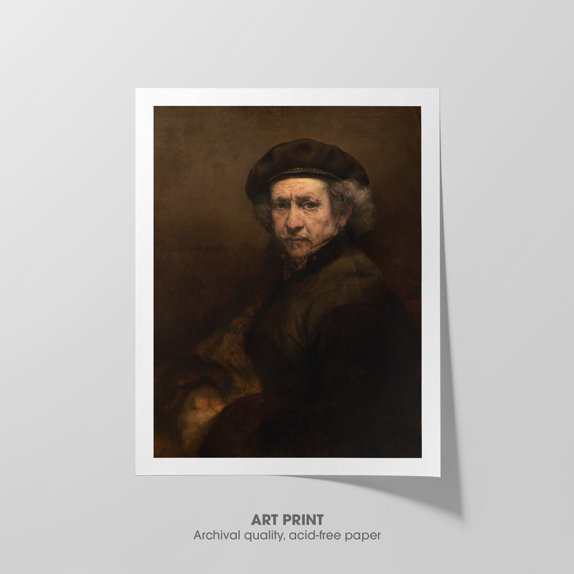 Self-Portrait with Beret ☴ Rembrandt ☷ Art Print