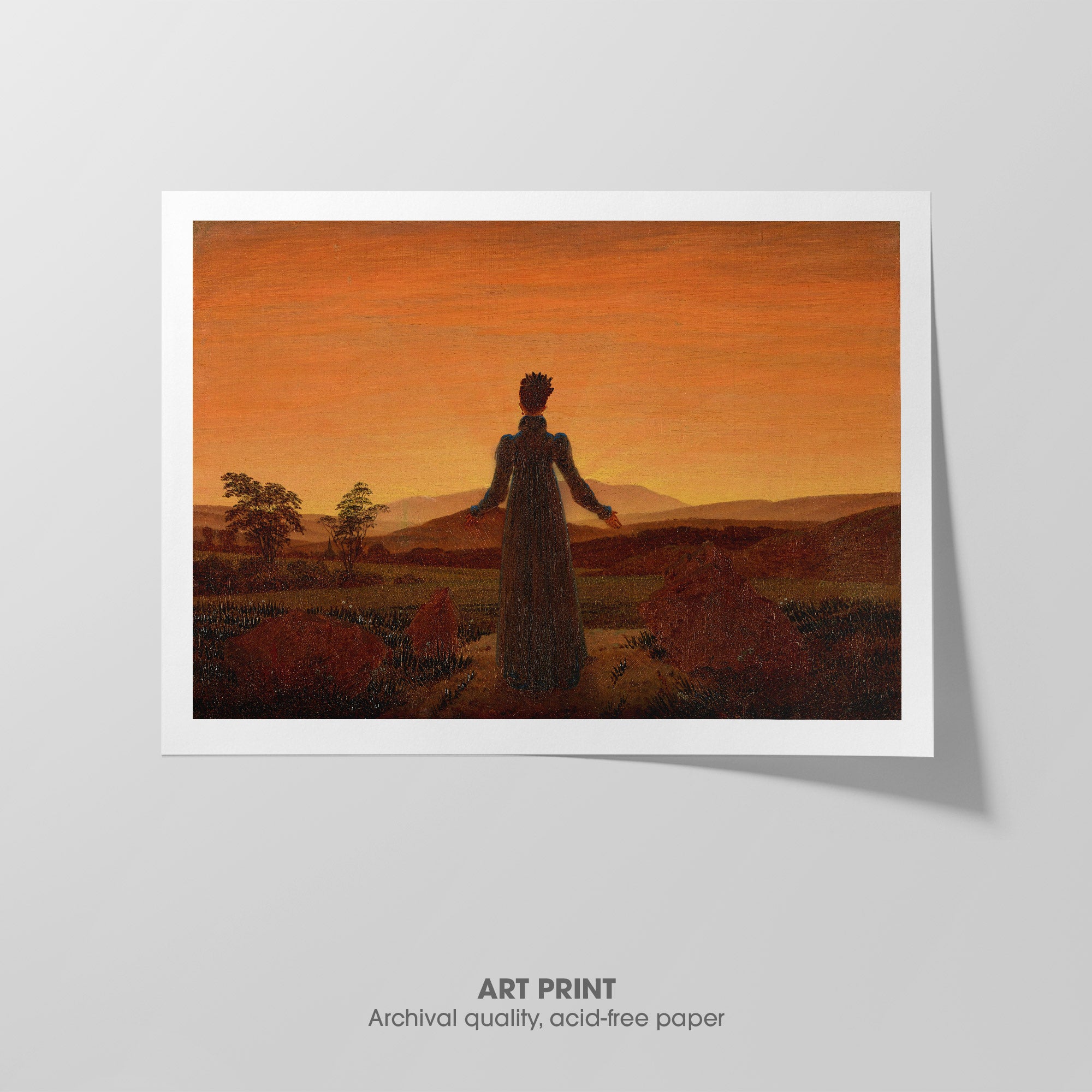 Woman in front of the Setting Sun ☲ Friedrich ☰ Art Print