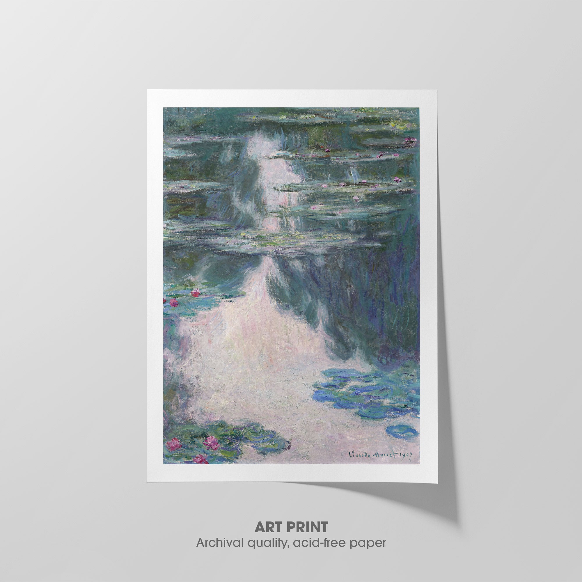 Water Lilies, Gray Weather ☱ Monet ☳ Art Print