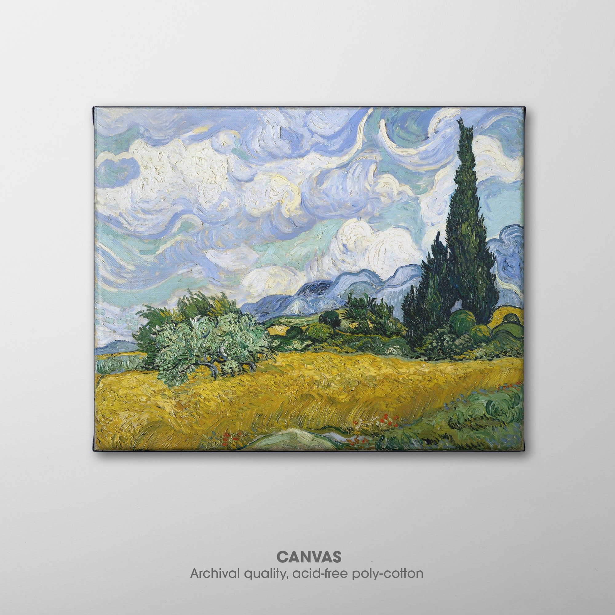 Wheat Field with Cypresses ☰ Van Gogh ☷ Canvas