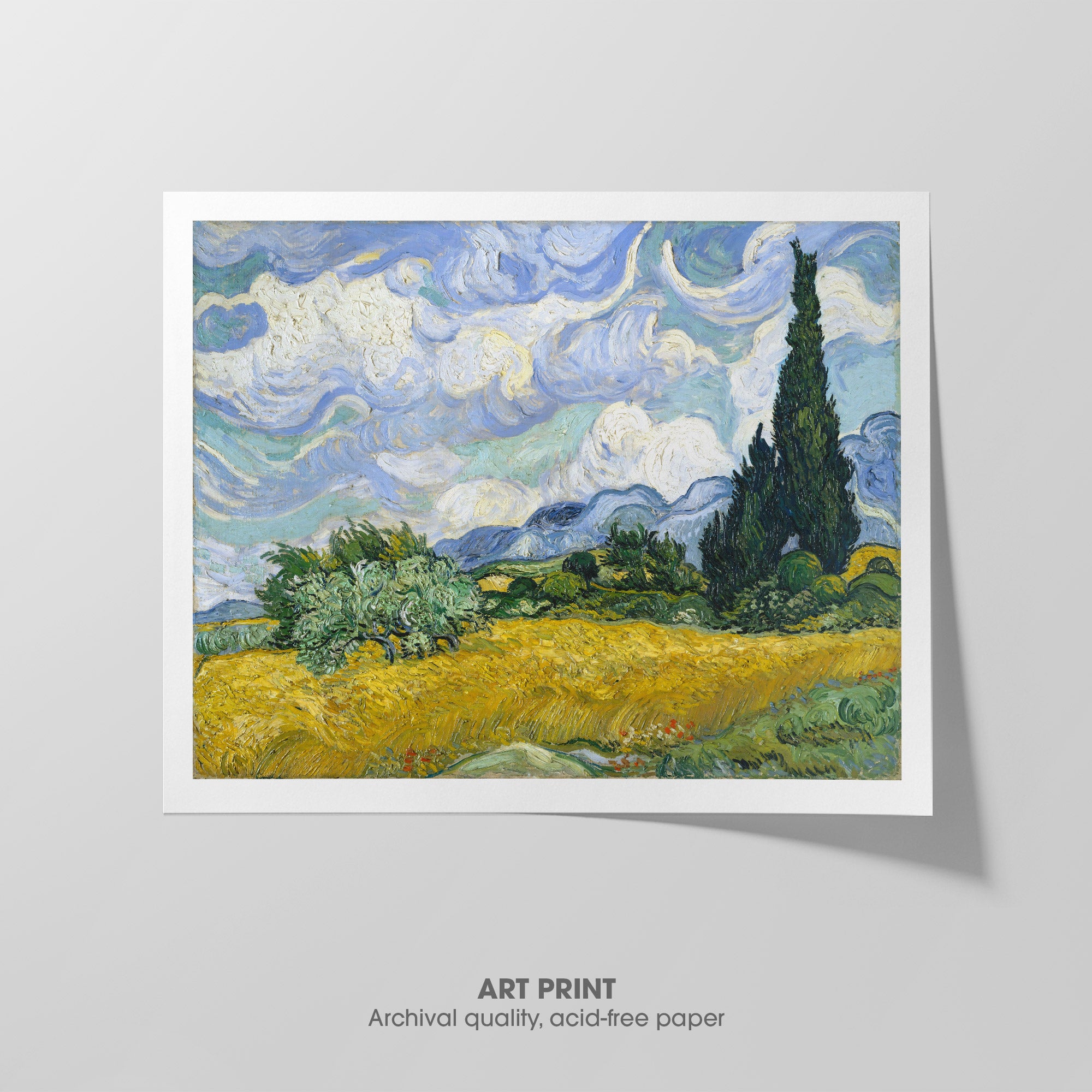 Wheat Field with Cypresses ☰ Van Gogh ☷ Art Print