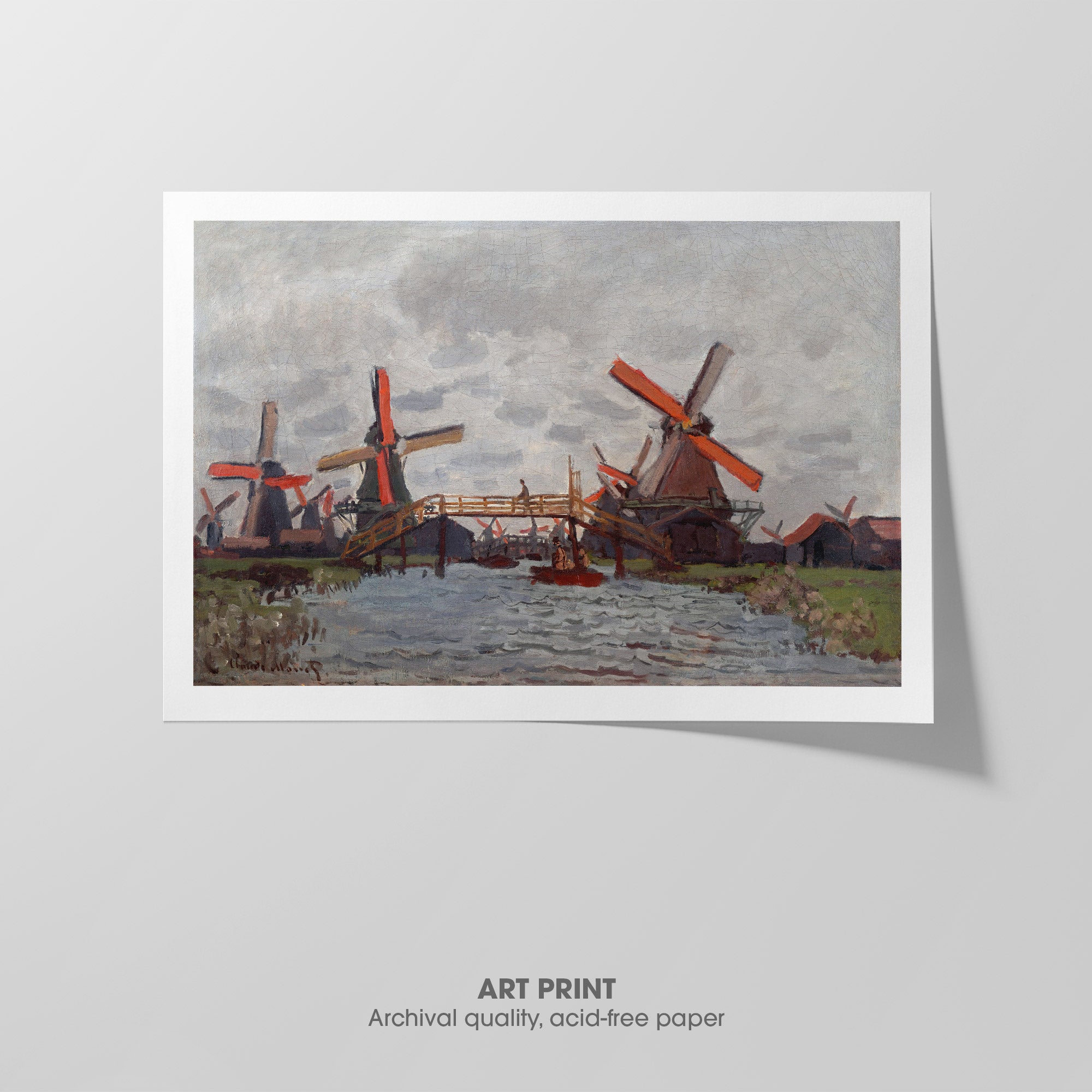 Windmills near Zaandam ☴ Monet ☰ Art Print