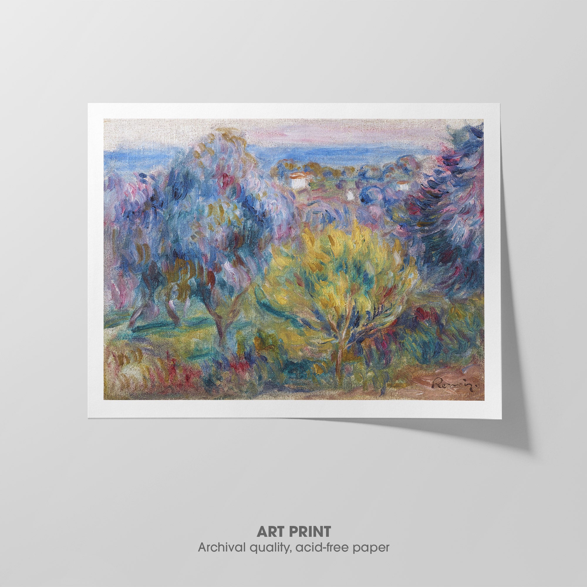 Landscape, Yellow Tree ☱ Renoir ☲ Art Print